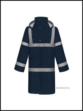 TCCFCCT Heavy Duty Rain Suit Waterproof Hi Vis Reflective Safety Coat